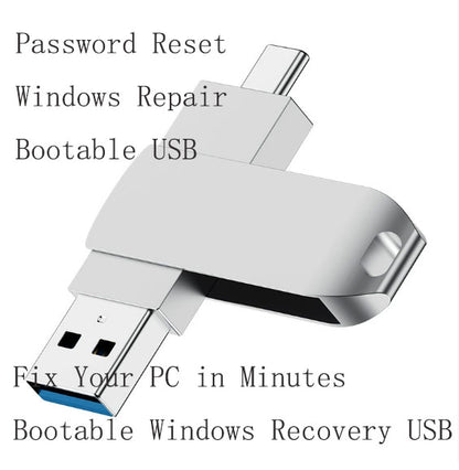 64GB - Bootable Windows 11/10 / 8.1/7, USB Driver 3.1 for Reinstall Windows, Reset Password, Network Drive,Supported UEFI and Legacy, Data Recovery, Repair Tool